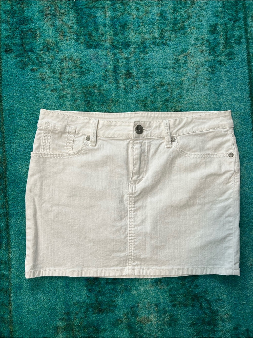 BCBGMaxAzria White Cotton Mini Skirt